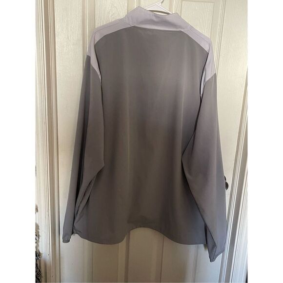 Rawlings Mens Colorblock Mock Neck Half Zip Windbreaker Jacket Gray Size 2XL - Picture 7 of 12